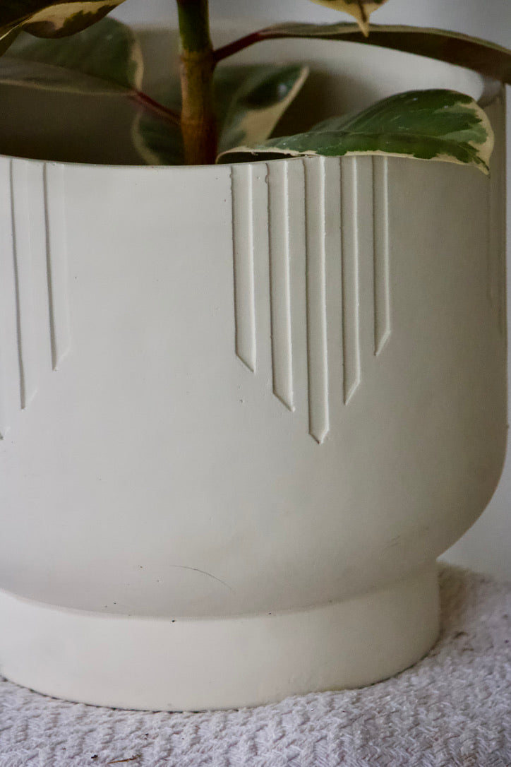 Gros Pot Base Étroite Blanc - 8 pouces