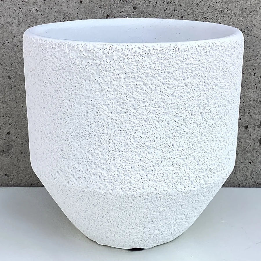 Cache-pot céramique - Béton Blanc - 6 pouces