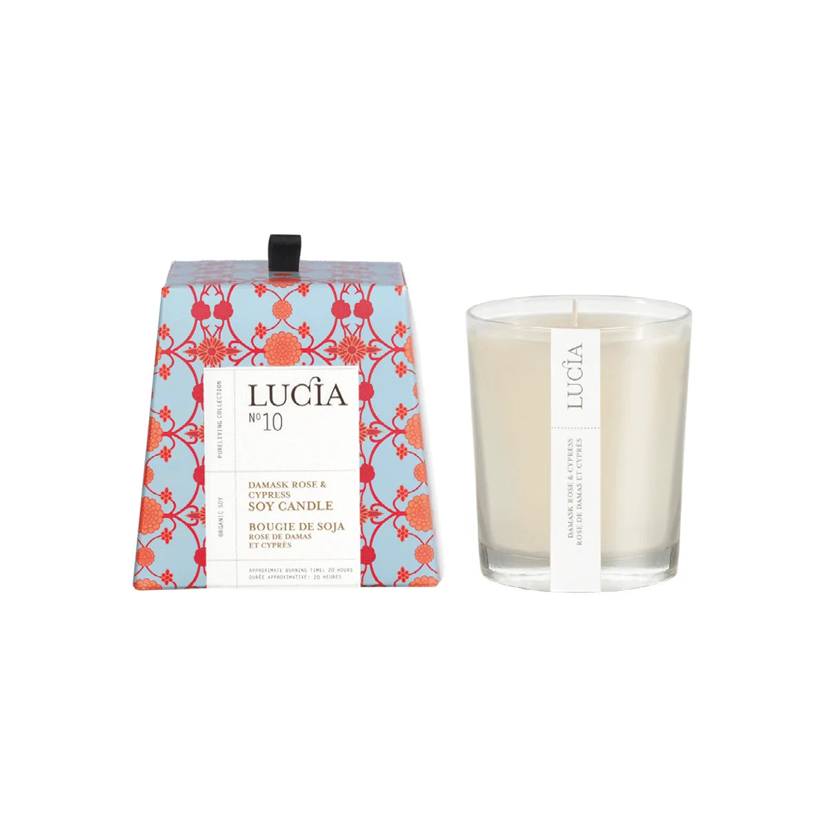 Lucia - N°10 Bougie de Soja Rose de Damas et Cyprès