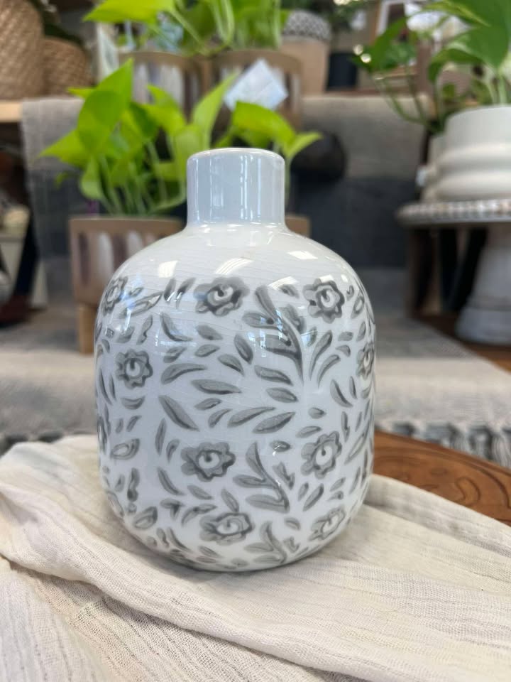 Vase Fleurs Grises
