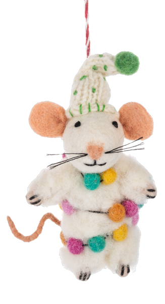 Ornement Artisanal - Souris Hippie