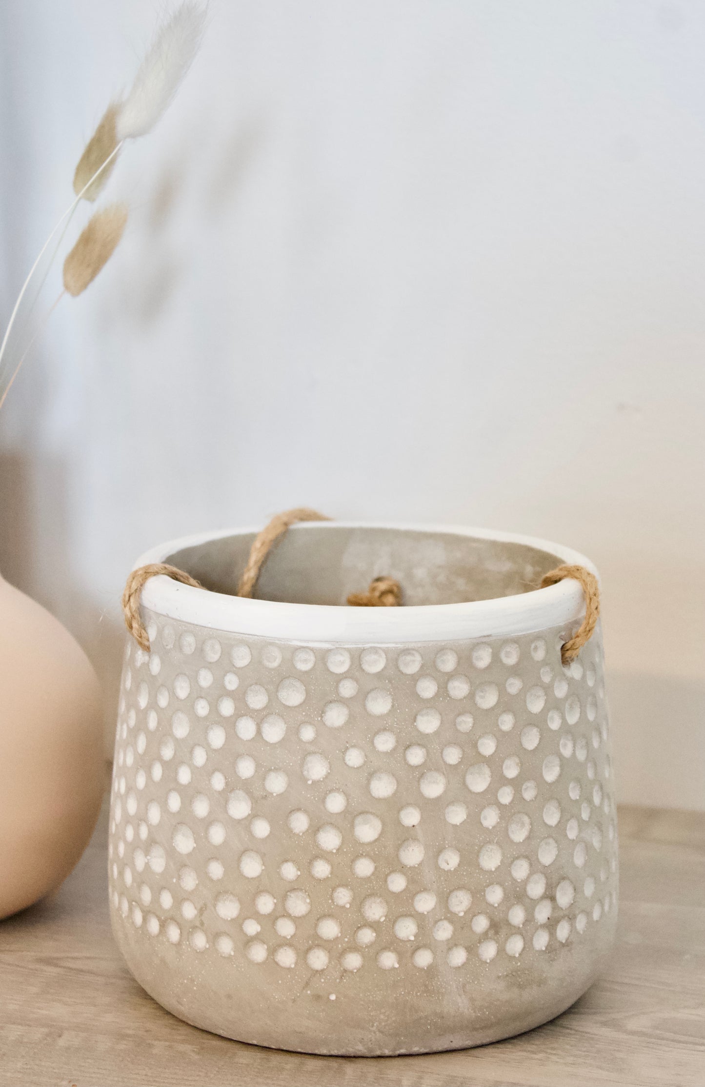 Cache-Pot Suspendu Gris - 4 pouces