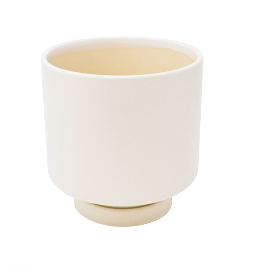Cache-pot en céramique - Pori Crème - 5 pouces