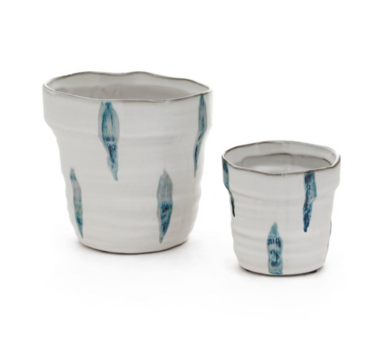 Cache-pot en céramique - Fish Bleu - 6 pouces