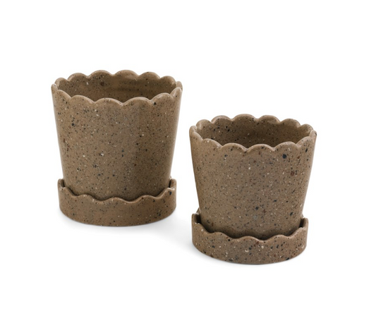 Cache-pot en céramique - Biscuit - 4 pouces