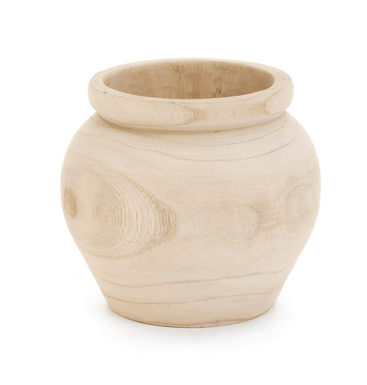 Cache-pot en bois - Bois naturel - 3,5 pouces