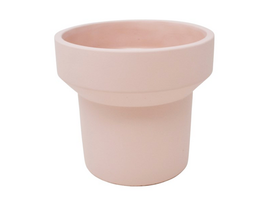 Cache-pot en céramique - Ciment rose - 5 pouces