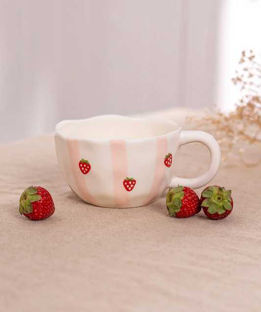 Moi D'abord - Tasse Rayures de fraises