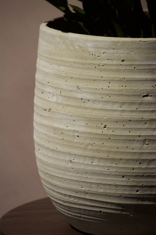 Cache-Pot en céramique - Effet Béton - 8 pouces