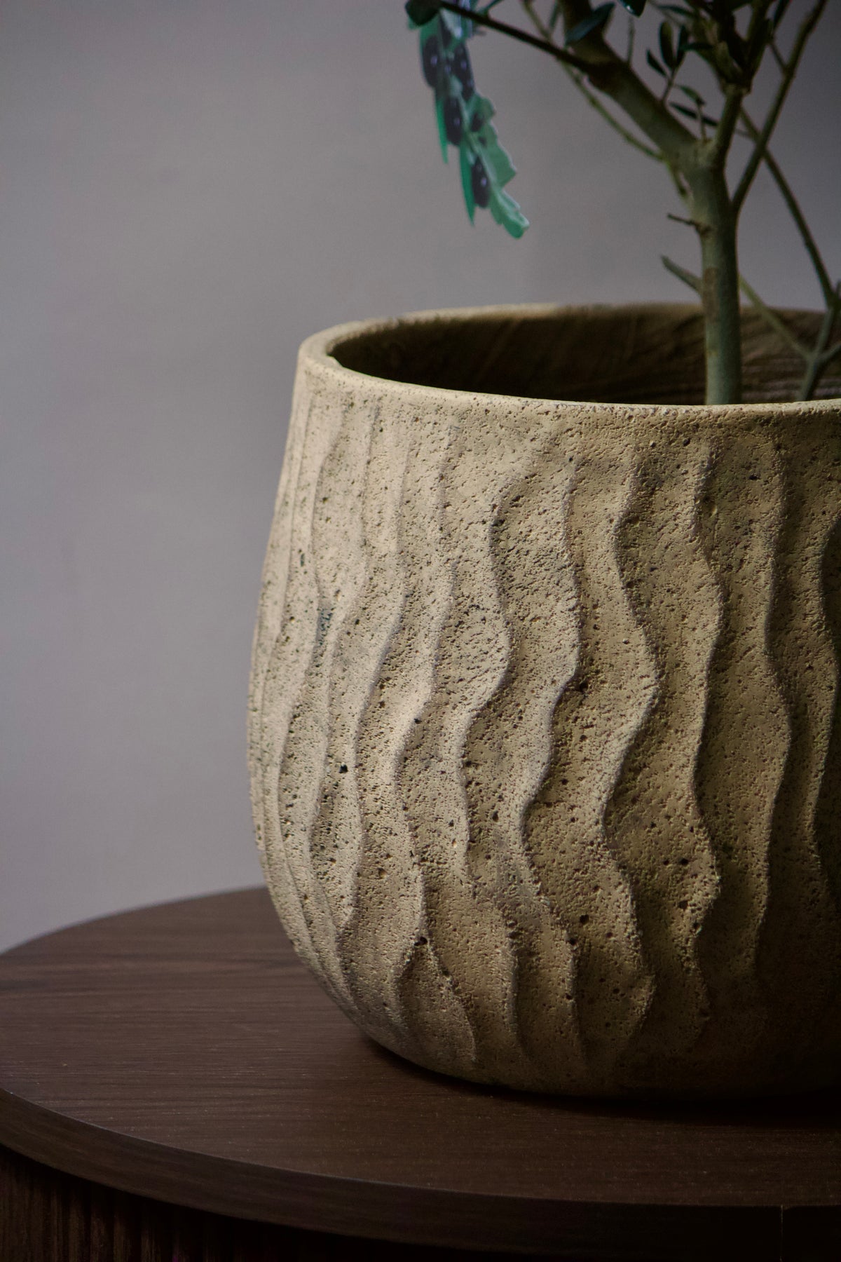 Cache-Pot en céramique - Effet Bois - 8 pouces