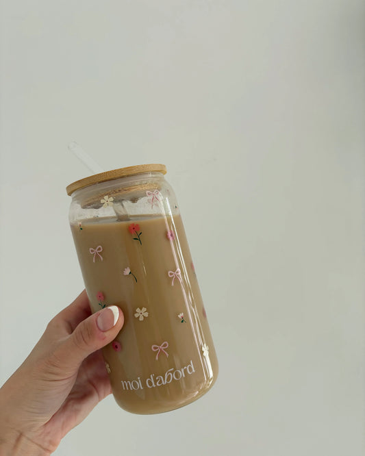 Moi D'abord - Tumbler en Verre Fleurs & Boucles