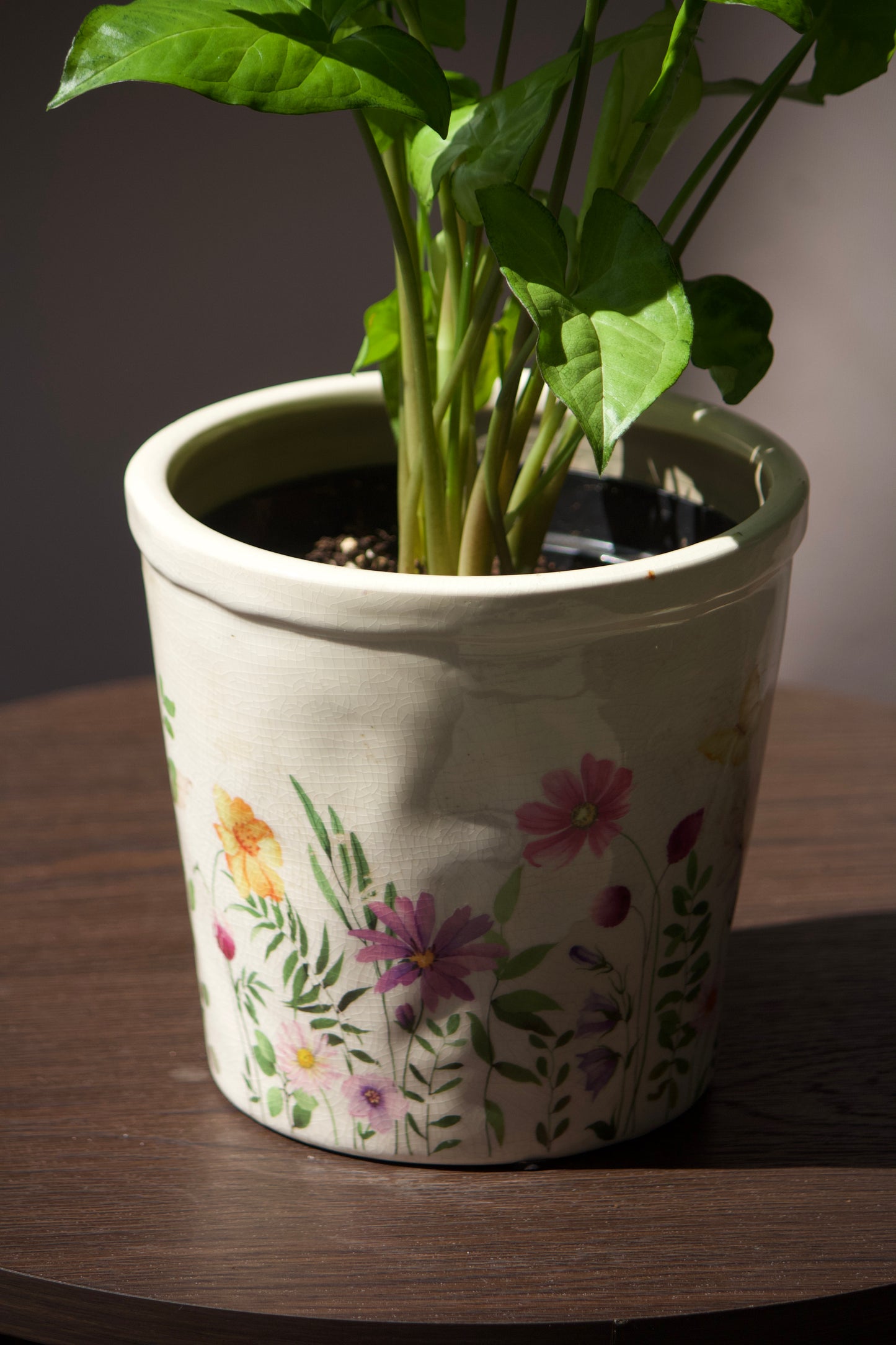 Cache-pot en céramique - Vintage fleuries - 6 pouces