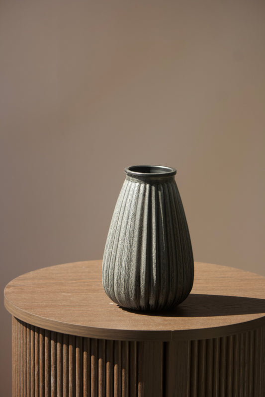 Vase Noir Texturé - Mat