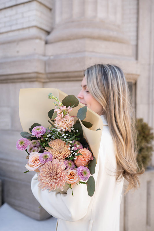 Bouquet Lavande et Pêche - Format à choisir