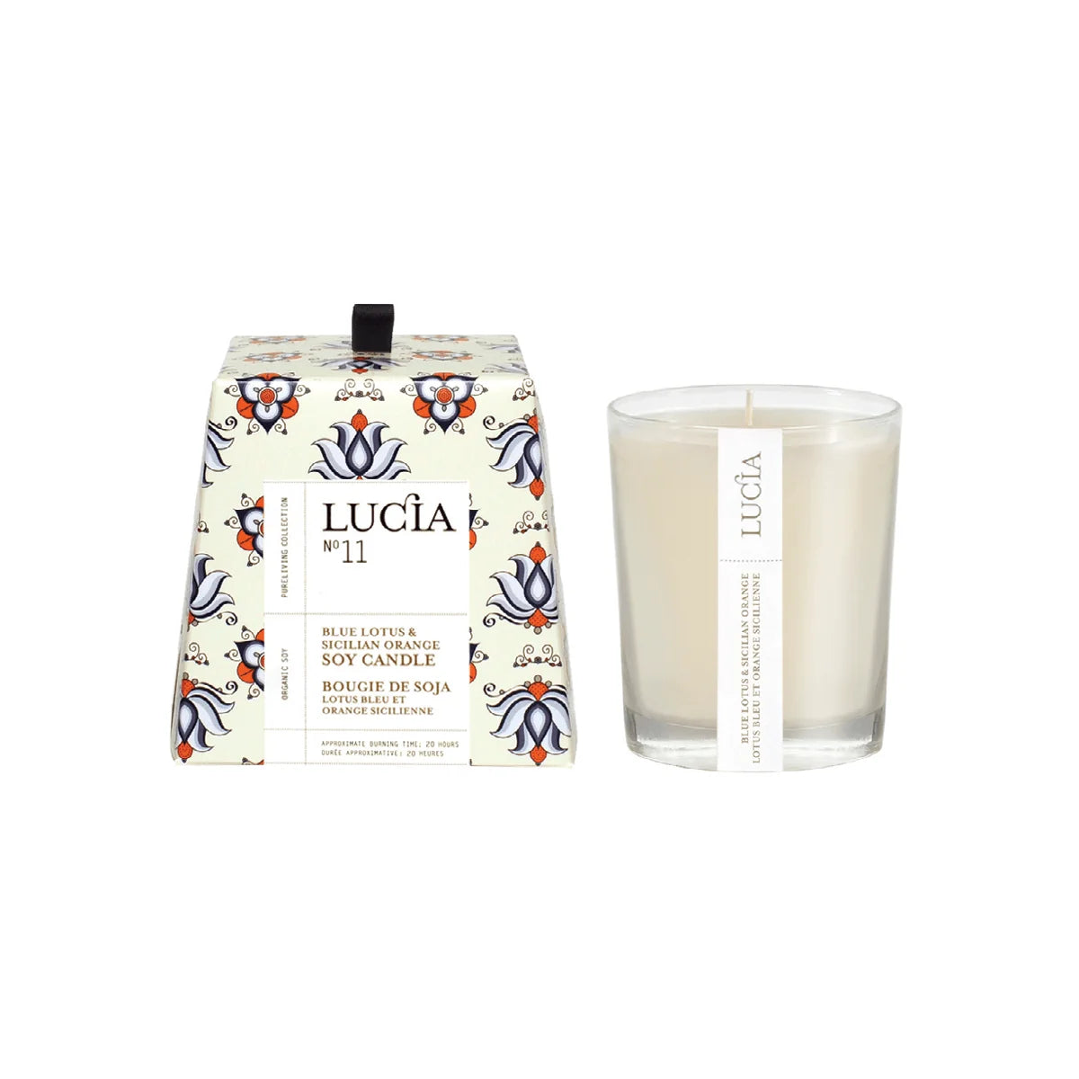 Lucia - N°11 Bougie de Soja Lotus Bleu et Orange Sicilienne