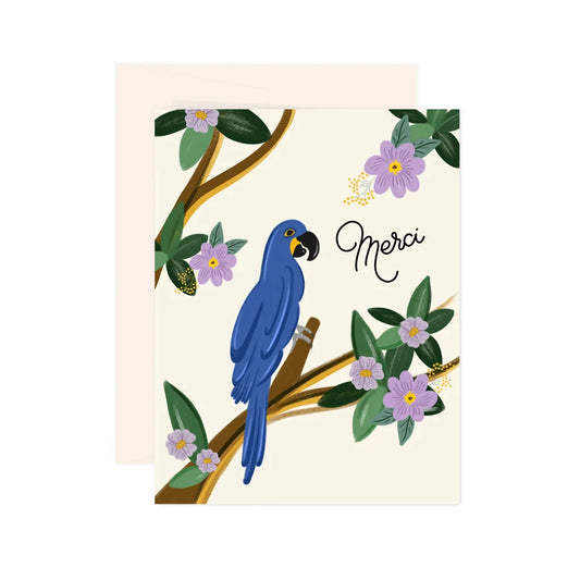 Carte - Blue Macaw - Paige and Willow