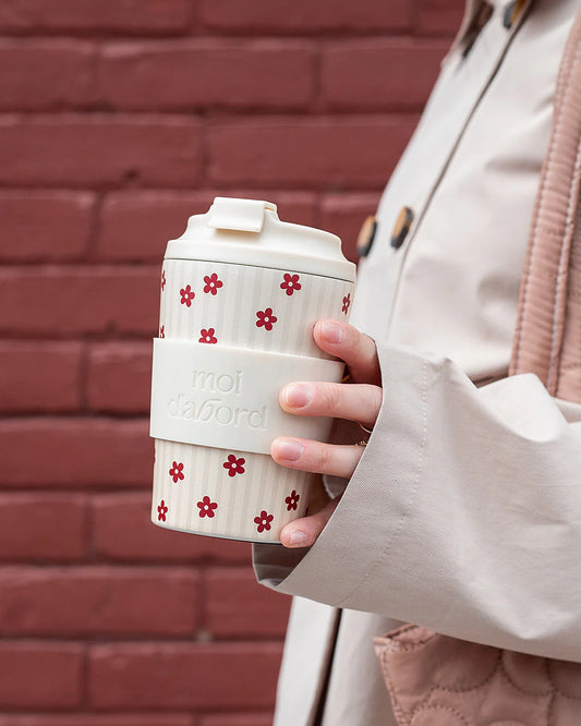 Moi D'abord - Tasse de Voyage Isotherme Rayures Florales