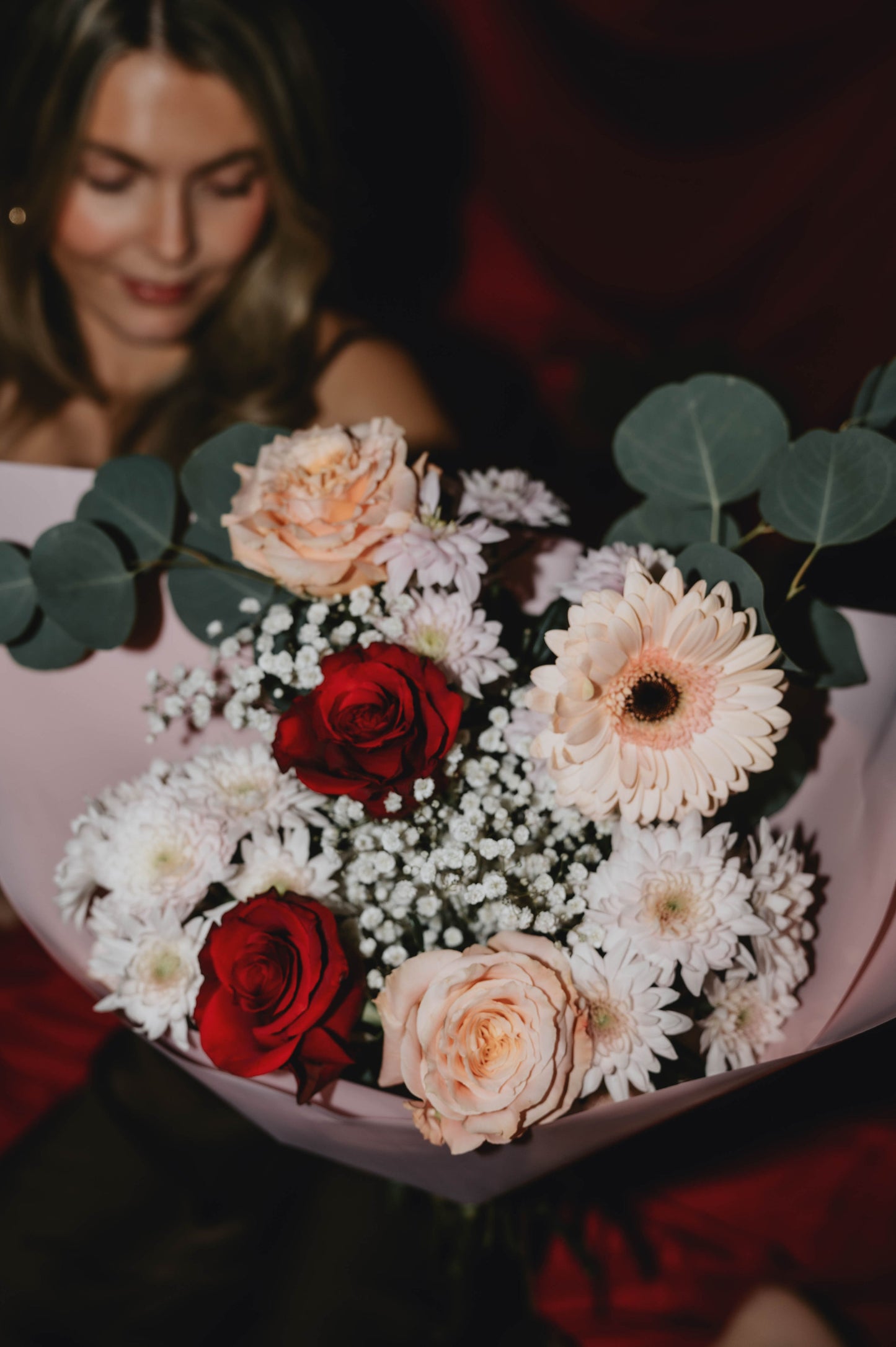 Bouquet de fleurs avec rose - choix du fleuriste - format à choisir