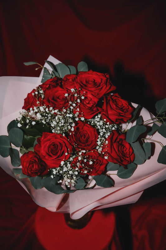 Bouquet de rêve - 12 roses rouges