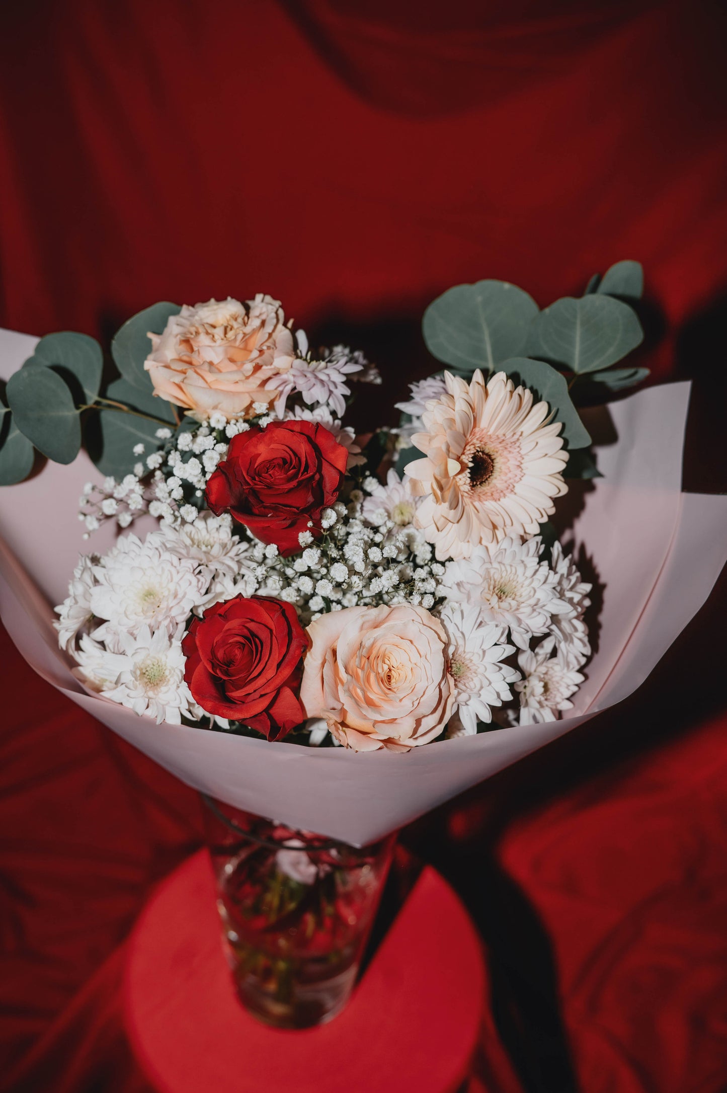 Bouquet de fleurs avec rose - choix du fleuriste - format à choisir