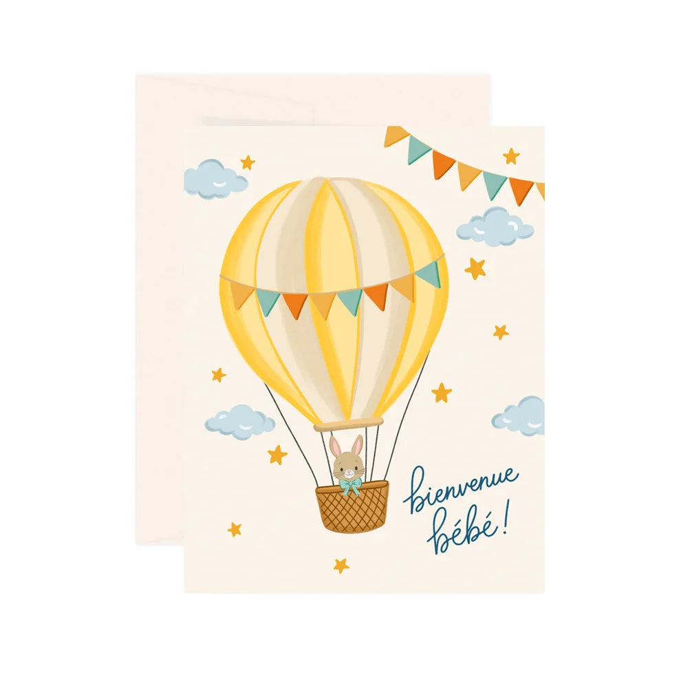 Carte - Baby Bunny Air Balloon - Paige and Willow