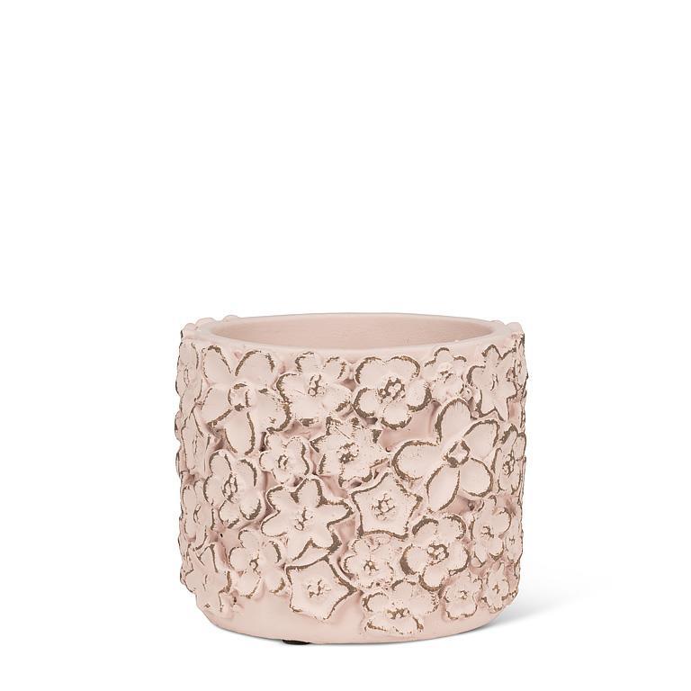 Cache-pot en céramique - Fleurette Rose - 4 pouces