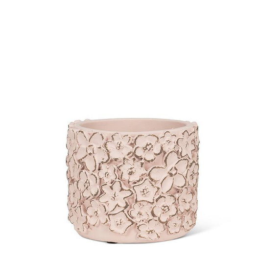 Cache-pot en céramique - Fleurette Rose - 4 pouces