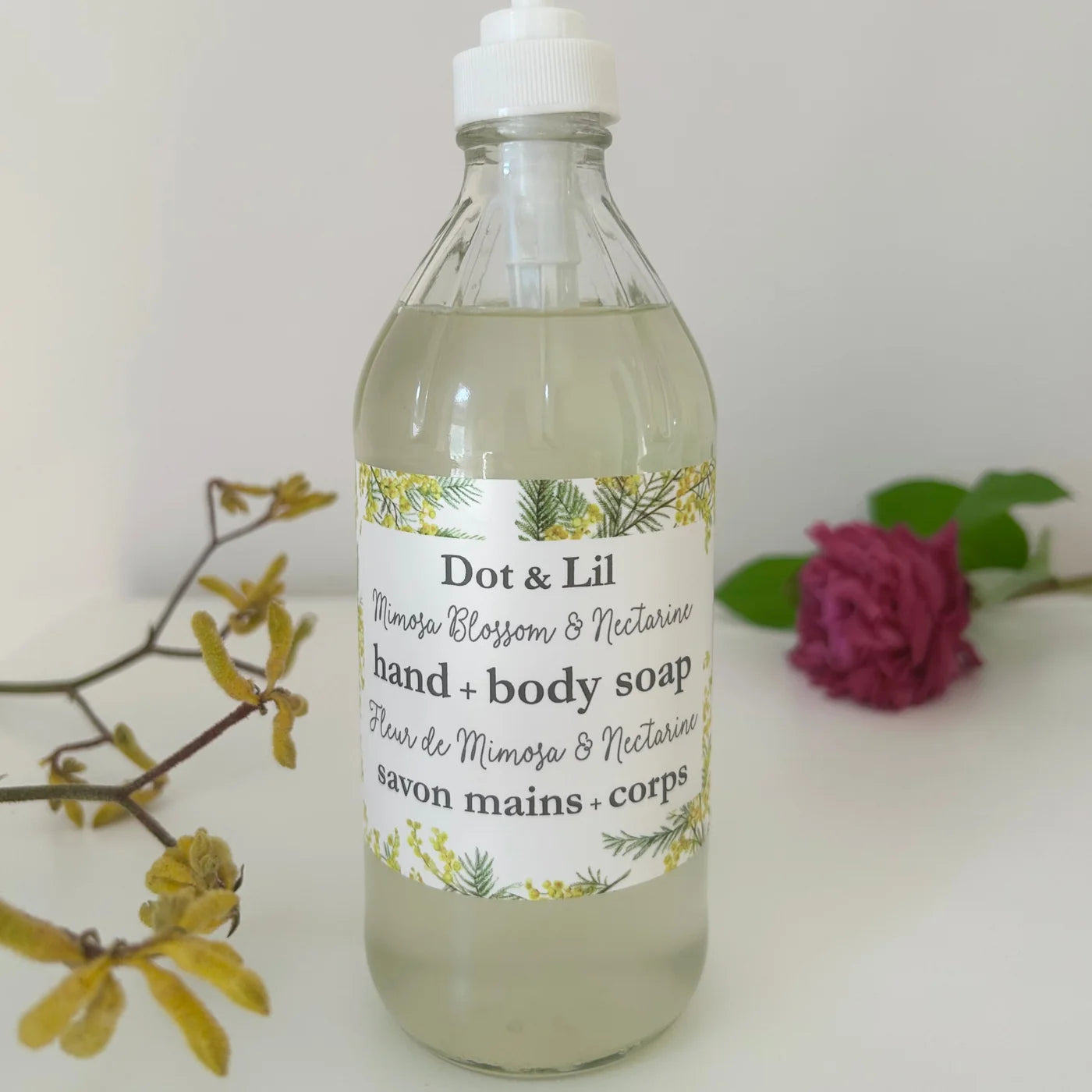 Dot and Lil - Savon Liquide – Fleur de Mimosa & Nectarine