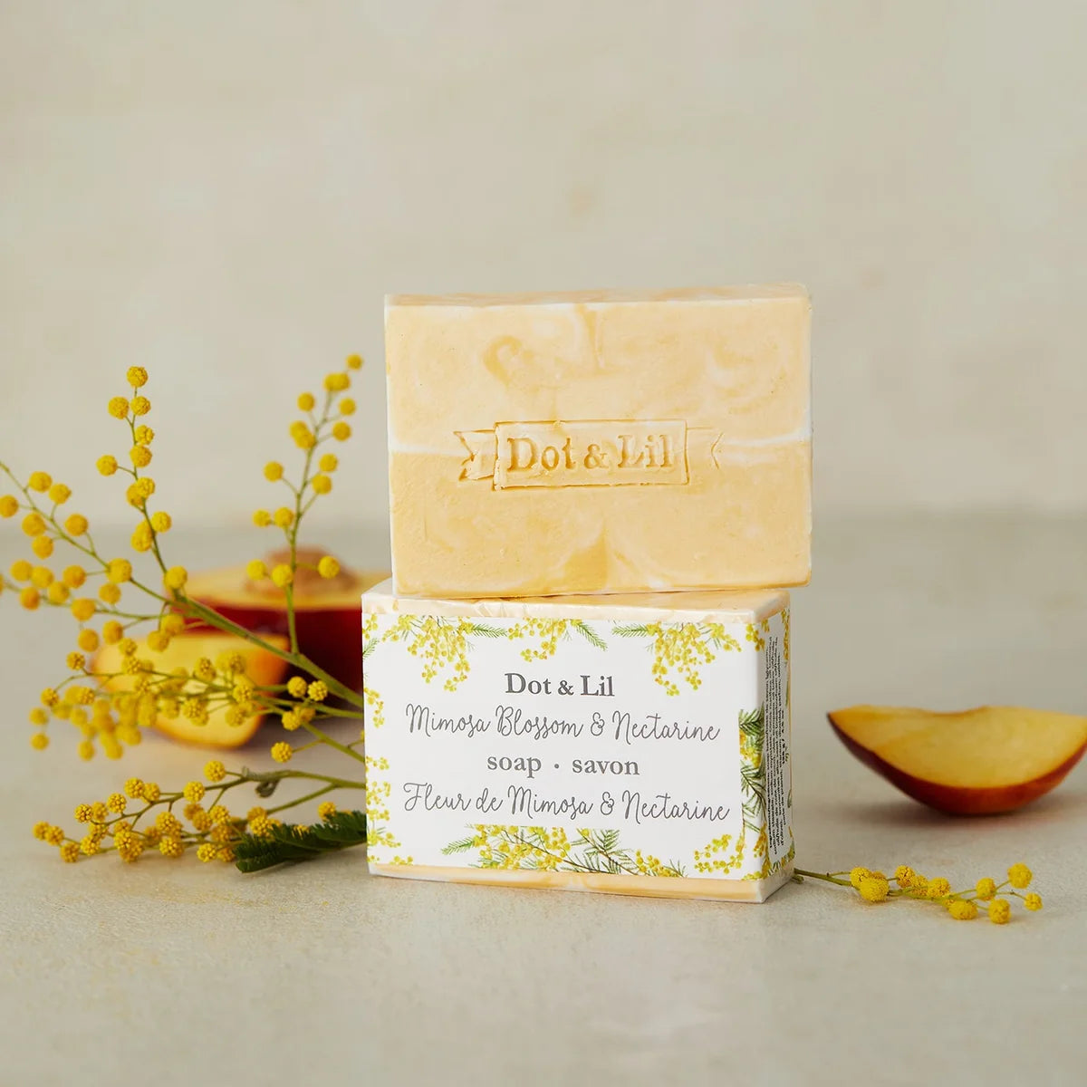 Dot and Lil - Savon en Barre – Fleur de Mimosa & Nectarine
