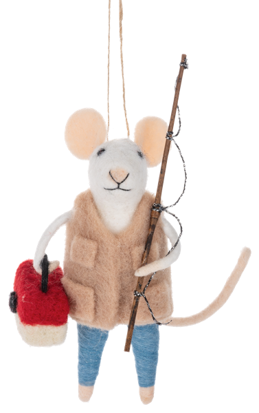 Ornement - Souris Pêcheur