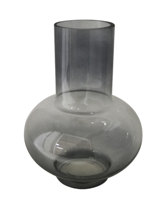 Vase en verre gris